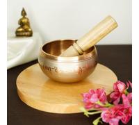 Cuenco tibetano hecho a mano de bronce 100% puro (3.5 pulgadas) | Juego de cuenco de sonido auténtico para sonido OM profundo | Los cuencos curativos de sonido tibetano son regalos espirituales
