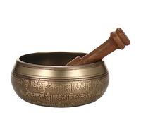 Cuenco tibetano hecho a mano de Buda Tíbet, cuenco golpeado, terapia musical ritual, timbre de cobre, cuenco con sonido con golpeador de madera para curación de chakras, yoga, relajación, cuenco de