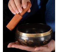 Cuenco tibetano - Juego de cuencos de meditación auténticos nepaleses batidos a mano de 5.9 pulgadas - para curar chakras, yoga y conciencia plena