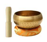 Cuenco Tibetano Juego de cuencos tibetanos con cojín suave Buda for meditación, cuenco canto, curación, liberación del estrés, sonido metálico, atención plena(11cm)