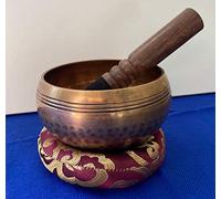 Cuenco tibetano Master Healing, cuenco de meditación, cuencos nepaleses hechos a mano con cojín y palo (12 cm)