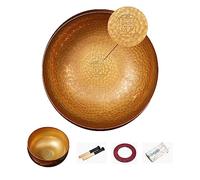 Cuenco tibetano para cantar, cuenco de sonido hecho a mano para yoga meditación oración Zen Chakra curación relajación atención plena, 26cm