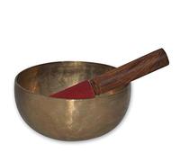 Cuenco tibetano para cantar, cuencos de oración, Rin Gong/Suzu Gongs - batidor envuelto en piel (750 gramos) 14 CM
