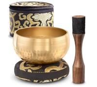 Cuenco Tibetano - Perfecto para Yoga y Meditación - Silent Mind - Gong Tibetano para una Experiencia Zen - Incluye Cojín, Mazo con Agarre Tipo Lápiz y Caja de Almacenamiento
