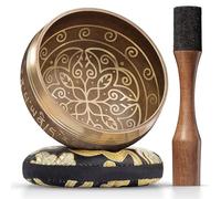 Cuenco Tibetano - Perfecto para Yoga y Meditación - Silent Mind - Gong Tibetano para una Experiencia Zen - Incluye Cojín y Mazo con Agarre Tipo Lápiz