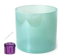 Cuenco Tibetano Transparente De Cristal Verde De 6 Pulgadas, Con Golpeador Acrílico Y Junta Tórica Gratuitos, For Curación Y Meditación Con Sonido, Oración Y Reducción Del Estrés (Color : B Note)
