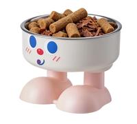 Cuencos Acero Inoxidable para Gatos Lindo Antideslizante De Acero | Cuenco Alto para Gatos Para multimascota, , senior, viaje, guardado, hogar, agua diaria Rosa
