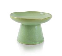 Cuencos anchos y poco profundos elevados para gatos de 6.1 pulgadas, cuenco elevado de cerámica para gatos y perros pequeños, cuenco de porcelana sin estrés, protege la columna vertebral del gato,