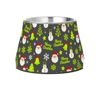 Cuencos antideslizantes de acero inoxidable con diseño de copos de nieve y Papá Noel, para amar la fatiga de los bigotes de mascotas