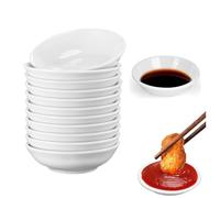 Cuencos Aperitivos,12 Pcs 7.2x2 cm Mini Reutilizable Cuenco para Salsas,Cuencos Redondos para Salsa de Soja Cuencos Salsa Soja Blanco Tazones para Salsas de Sushi para Salsa Ketchup Vinagre