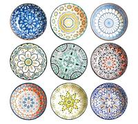 Cuencos Aperitivos, 9 Unidades Cuencos Para Salsa, Vajillas de Porcelana, Cuencos para Salsa de Soja, para Aperitivos, Sushi, Salsas de Soja, Especias y Postre