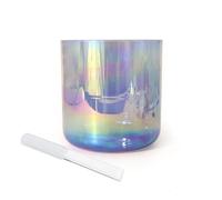 Cuencos cantores de cristal de cuarzo, Cuenco cantor de chakras 7 pulgadas, notas for curación con sonido junta tórica Striker(E Note)