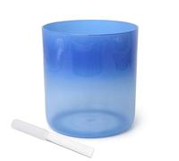 Cuencos cantores de cristal de cuarzo, Cuenco cantor de chakras con sonido 7 notas, cristal azul pulgadas, junta tórica acrílica(C Note)