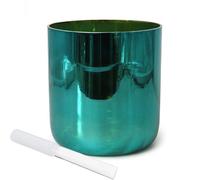 Cuencos cantores de cristal de cuarzo, Cuenco tibetano Alchemy Crystal de 7 pulgadas, chakra azul, notas, incluye junta tórica acrílica(E Note)