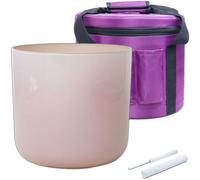 Cuencos cantores de cristal de cuarzo, Cuencos tibetanos de cristal cuarzo Chakra 5,25-8,75 pulgadas for meditación, sanación con sonido, estuche(440Hz,5.5inch A#4)