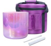 Cuencos cantores de cristal de cuarzo, Juego de cuencos tibetanos cristal morado for meditación curativa con sonido chakras, varios tamaños(440Hz,6.75inch C#4)