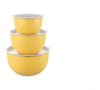 Cuencos de acero inoxidable 304 con tapas para cocinar ensaladas, batir huevos y preparar masa en colores amarillo o blanco para uso doméstico en la cocina, diseño resistente a la corrosión que ahorra