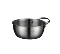 Cuencos de acero inoxidable con asa, diseño graduado para medir y controlar porciones, cuencos de cocina compatibles con cocina de inducción para hornear (18 cm)