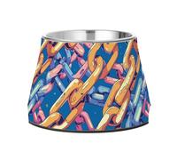 Cuencos de acero inoxidable mejorados para mascotas con diseño de dibujos animados coloridos, cuencos básicos para amar a las mascotas y comer lentamente