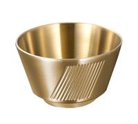 Cuencos de acero inoxidable para arroz, sopa, aperitivos, ensaladas, postres, uso en casa, restaurante, hospital, comedor al aire libre, ligeros, apilables (11,2 cm, dorado)