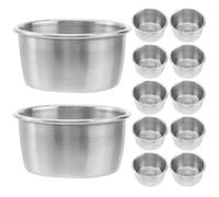 Cuencos de Acero Inoxidable para Salsas, 12 Piezas Plata
