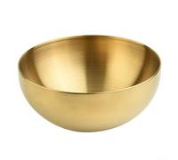 Cuencos de acero inoxidable para servir, ensaladera de 12 a 20 cm, reutilizable, para ensaladas, aperitivos y patatas fritas, fiestas, picnic, cumpleaños, barbacoa y más (20 cm, dorado)