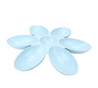 Cuencos de Agua para Comida para Gatos, Comedero de Plástico para Mascotas, Comedero para Gatos Múltiples en Forma de Flor, 6 Tazones, Plato de Alimentación para Mascotas, 6 Comidas, Tazón(Azul)