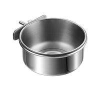 Cuencos de agua para loros, jaula de acero inoxidable con soporte de abrazadera para periquitos, loros, guacamayos, cacatúas