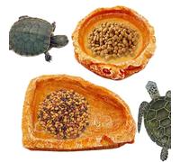 Cuencos de agua para reptiles, cangrejos ermitaños - 2 cuencos de agua para reptiles de resina - Cuencos de agua para reptiles dragones barbudos, lagartos, ranas, gecko leopardo, tortugas y animales