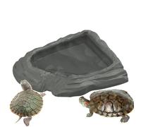 Cuencos de agua para reptiles: plato de comida con forma de cuerno, lavabo a prueba de derrames | Componente de ahorro de espacio para hábitat de ancha, para terrario, acuario y serpiente, rana d