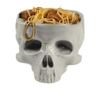 Cuencos de calavera para comer - Figura de calavera con plato de - Centros de mesa Skeleton Snack Bowl, dispensador de alimentos, cuenco de cerámica, decoraciones de Halloween