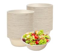 Cuencos de Cartón Desechables, 100 Piezas Tazón Desechables Marrón, 350 ml Cuencos Desechable de Caña Azúcar, Tazón Desechable para Sopa, Cuenco de Papel Compostable, para Fiestas, Bodas, Picnics