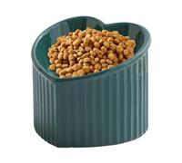 Cuencos de cerámica para gatos, de cerámica para gatos, de cerámica inclinado para la alimentación de agua de gatos, plano en de corazón elevado de porcelana para