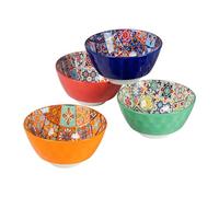 Cuencos de Cereales Coloridos, Cuencos de Sopa Cuencos de Pasta de Porcelana para 4 Personas - 380 ml, Juego de Ensaladeras para Ramen, Postre, Sopas, Muesli, Pasta