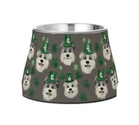 Cuencos de comida para perros de San Parikh's, de acero inoxidable, elevados, para mascotas, para amar a las mascotas, para comer lentamente