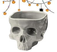 Cuencos de cráneo para comer - Figura de calavera y caramelos | Utensilios de esqueleto para aperitivos, decoración del hogar para dispensador de alimentos, cerámica para aperitivos, suministros para