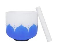 Cuencos de cristal de cuarzo esmerilado con diseño degradado de 6/7/8 pulgadas, cuencos de yoga con martillo y anillos de goma redondos