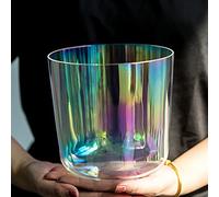 cuencos de cuarzo de color cantando, Paquete de 8 cuencos cantores de cristal de cuarzo transparente de 15 a 20 cm(432hz,6 Inch E)