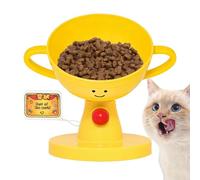 Cuencos de gato elevados - 5 alturas y cuenco en forma de trofeo para animales inclinados de 15 a 60 °, inclinado para animales, para casa, interior, exterior, viajes, balcón