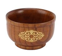 Cuencos de Madera, Cuencos Japoneses de Madera de Azufaifa de 4,5 Pulgadas, Cuencos Redondos de Sopa de Miso para Postre, para Salsas de Sopa de Arroz, Salsa para Ensalada, Nueces y Especias(Oro)