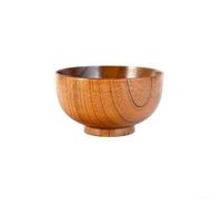 Cuencos de madera maciza para servir arroz, ramen, sopa, pudín, salsa, salsas y porciones de postre en el hogar diario para operaciones de cocina (14 cm)