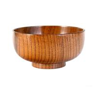 Cuencos de madera maciza para servir arroz, ramen, sopa, pudín, salsa, salsas y porciones de postre en el hogar diario para operaciones de cocina (16 cm)