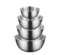 Cuencos de mezcla de acero inoxidable 304 resistentes al óxido con indicadores de volumen grabados para un flujo de trabajo eficiente de la cocina