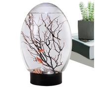 Cuencos De Pescado - Iluminación LED Acuario | Luz Del Tanque De Pescado | LED Acuario Iluminación | Acuario De Polyresin Artificial Conjunto De Plantas | Pequeño De Con Luz A | Ce