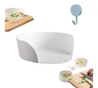 Cuencos de preparación de alimentos para tabla de cortar, cuencos de medición para preparación de alimentos con recorte, bandeja lateral deslizante debajo de la tabla de cortar, práctica bandeja de