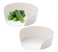 Cuencos de preparación de comidas, paquete de 2 cuencos de preparación para tabla de cortar, recipiente de almacenamiento apilable, accesorios de cocina, plato de verduras para restaurante y hogar