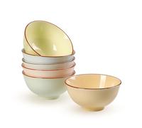 Cuencos Desayuno Ceramica Bol Postre - Juego de 4 Tazones Desayuno Colores - Cuenco Cereales Niños - Cuenco Pequeño Cocina - Cuencos Aperitivos | Arroz | Helados | Yogur | Snacks - 12 x 6 cm - 300 m