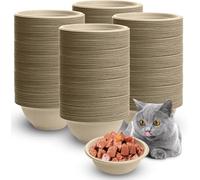 Cuencos desechables para mascotas, cuencos desechables gruesos para comida para mascotas, 100 cuencos desechables para gatitos, cachorros, alimentos húmedos y secos (350 ml)