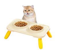 Cuencos elevados de Comida para Gatos, Elevado de Altura Ajustable para Gatos, Cuencos Antideslizantes para Gatos y Perros para Comer simultáneamente | Alimentador de Mascotas a Prueba de