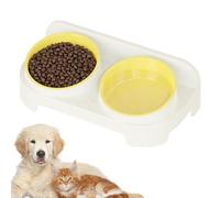 Cuencos elevados para gatos - 30 x 14,5 x 9,5 cm, juego de de agua inclinado antideslizante | Soporte elevado para perros y gatos, plato de comida para gatos para alimentar y mascotas